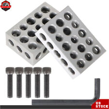 8 Pack 1-2-3 123 23 Hole Precision 0.0001 Block Set With Screws Hex Key New