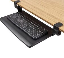 Stand Up Desk Store Compact Clamp-on Retractable Adjustable Keyboard Tray Black