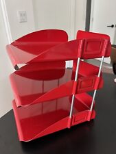 Vtg Tiered Desk Tray Document Paper Organizer File Storage Space Age Industrial