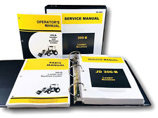 Service Operators Parts Manual Set For John Deere 300b Backhoe Loader Shop Ovrhl