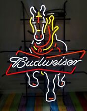 Clydesdale Horse Beer Bar Open 24x20 Neon Light Sign Lamp Wall Decor Windows