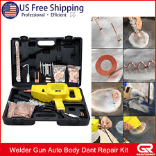 Auto Body Dent Repair Kit 800va Electric Stud Welder Gun W Puller Hammer Yellow