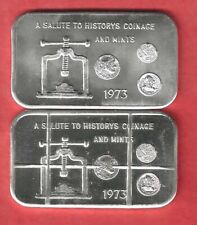 Coin Press And Cancelled Mlm 34 34c .999 Silver Art Bars