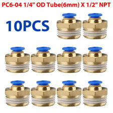 10 Pcs Pneumatic Push To Connect Fitting 14 Tube Od X 12 Npt Male Connector