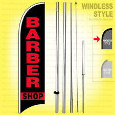 Barber Shop Windless Swooper Flag Kit 15 Feather Banner Sign Kb-h