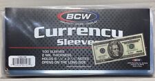 100 Bcw Regular Currency 2 Mil Soft Poly Sleeves Holder Storage Us Note Bill