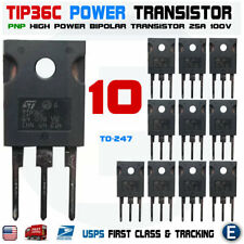 10pcs Tip36c Tip36 Power Transistor 25a 100v Pnp Bipolar To-247 Usa