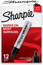 Sharpie King Size Permanent Markers Large Chisel Tip Black 12 Count