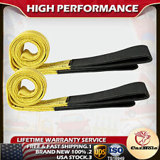 2pack 6ft X 2in Lifting Sling Straps With Heavy Duty Flat Loops 10000lbs Nylon