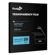 Koala Inkjet Transparency Film Clear 8.5x11 20 Sheet Overhead Projector Crafts