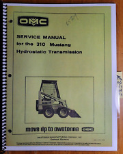Omc Owatonna 310 Mustang Skid Steer Loader Hydraulic Transmission Service Manual