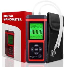 Lcd Digital Manometer Air Pressure Differential Gauge Gas Measuring Tool 12 Unit