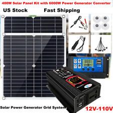 400w Complete Solar Panel Kit 6000power Generator Home Rv Off-grid Solar System