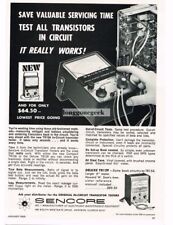 1968 Sencore Tr15a Transistor Tester Tv Radio Hi-fi Test Equipment Vintage Ad