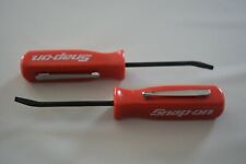 Snap On Tools Promotional Mini Pocket Clip Flat Pry Bar Red Handle Small New 2pc