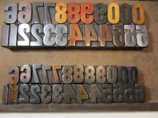 Printing Letterpress Printer Type Block Antique Wood Numbers 2 Sets