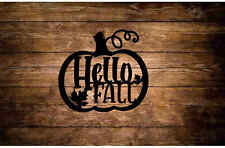 Hello Fall Decor Pumpkin Autumn Metal Sign