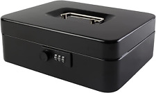 Large Cash Box With Combination Lock Safe Metal Money Box With Money Tray For Se
