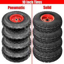 4 Pack 10 Tubless Solid Pneumatic Wheels Foam Filled Tire For Gorilla Carts