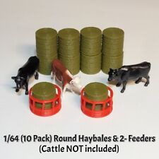 164 10 Pack Round Hay Bales 2- Feeders - Farm Diorama