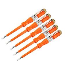 Voltage Tester Ac 100-500v 3mm Slotted Screwdriver For Circuit Test Pack Of 5