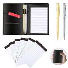 9 Pcs Mini Pocket Notebook Set With Leather Pocket Notepad Holder And Pen