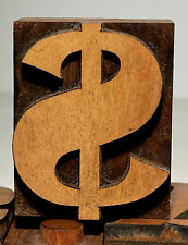 Wood Dollar Sign Money Vintage Letterpress Letter Print Type Printing Patina