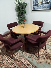 Beautiful 42 Kimball Conference Table Set With Four Captain Fabric Chairs