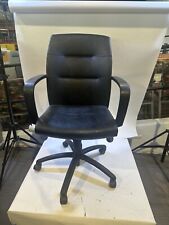 Conference Chair In Black Leather Finish By Gunlocke W Black Arms