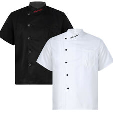 Mens Chef Jackets Coat Uniform Kitchen Short Sleeve Cook Work Restaurant Top