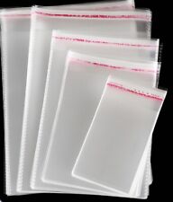 100 Clear Self Adhesive Poly Bags Opp Cellophane Plastic Bags Choose Size