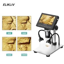 Elikliv Digital Microscope 1000x 4.3 Lcd Screen Usb Coin Magnifier With Light