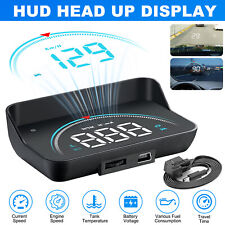 Car Obd2 Hud Head Up Display Gauge Speedometer Mph Kmh Rpm Warning Alarm Meter