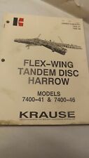 Krause Owners Manual For 7400-41 7400-46 Flew-wing Disc Harrow