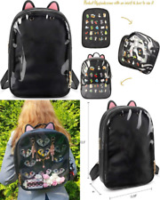 Steamedbun Ita Bag Backpack With Insert Cat Ears Pin Display Black