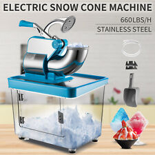Electric Snow Cone Machine Ice Shaver Maker Shaving Crusher Dual Blades 660lbsh