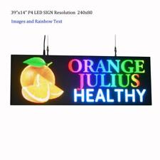 39x14 Indoor Programmable Led Sign P4 Display Images Wifi Usb Upload