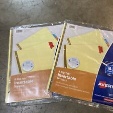 2 Pack Avery 8-tab Dividers Insertable Multicolor Big Tabs 1 Set 11111