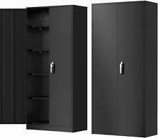Greenvelly Metal Storage Cabinet 72 Black Locking Storage Cabinets With Doors
