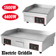 Commercial Electric Griddle Hotplate Flat Grill Hot Plate Large Countertop Steel