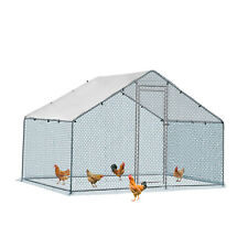 6.5 X 10 Ft Large Metal Chicken Coop Walk-in Poultry Cage Chicken Hen Run House