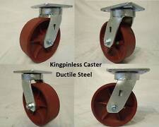 6 X 2 Swivel Casters Kingpinless W Ductile Steel Wheel 4 2000lb Each