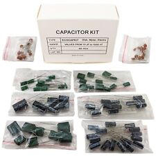 Capacitor Kit 90 Assorted Disk Mylar And Electro Capacitors In Storage Box