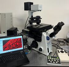 Olympus Ix81 Microscope Fluorescence Dic Ph Zdc Lumencor Led Prior Stage Laptop