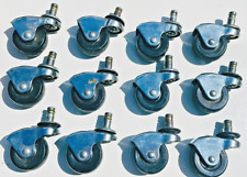 Caster Wheels Lot Of 12 Wheel 2 Wheel Total Height 3.5 Inches Steel Metal Dolly