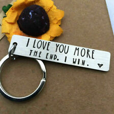 Stainless Steel I Love You More The End I Win Keychain Gift For Couples Lover