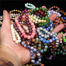 Wholesale Lots 15 Pcs Mix 46810mm Natural Stone Elasctic Rope Beaded Bracelet