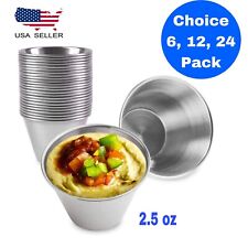 2.5 Oz Sauce Cups Stainless Steel Condiment Portion Cup Dipping Sauce Cup
