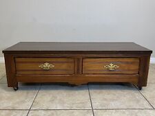 Antique Primitive Low Chest Of Brass Dresser Drawers Rustic Wood Furniture