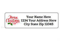 30 Merry Christmas Personalized Return Address Labels 1 In X 2.625 In